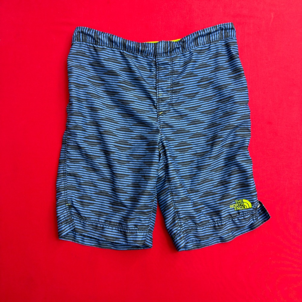 The North Face Boys Blue Striped Board Shorts Swim Trunks‎ Size XL 18/20